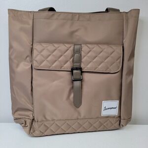 Herschel Retreat Journeyman Taupe Nylon Quilted Tote Bag Travel Shoulder Bag 20L